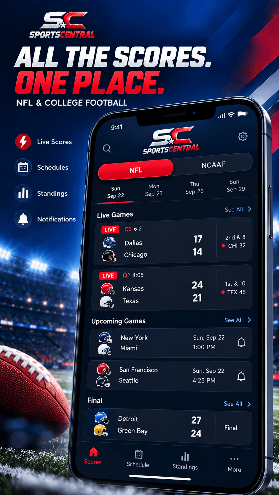 Sports Central Live Scores screenshot 1